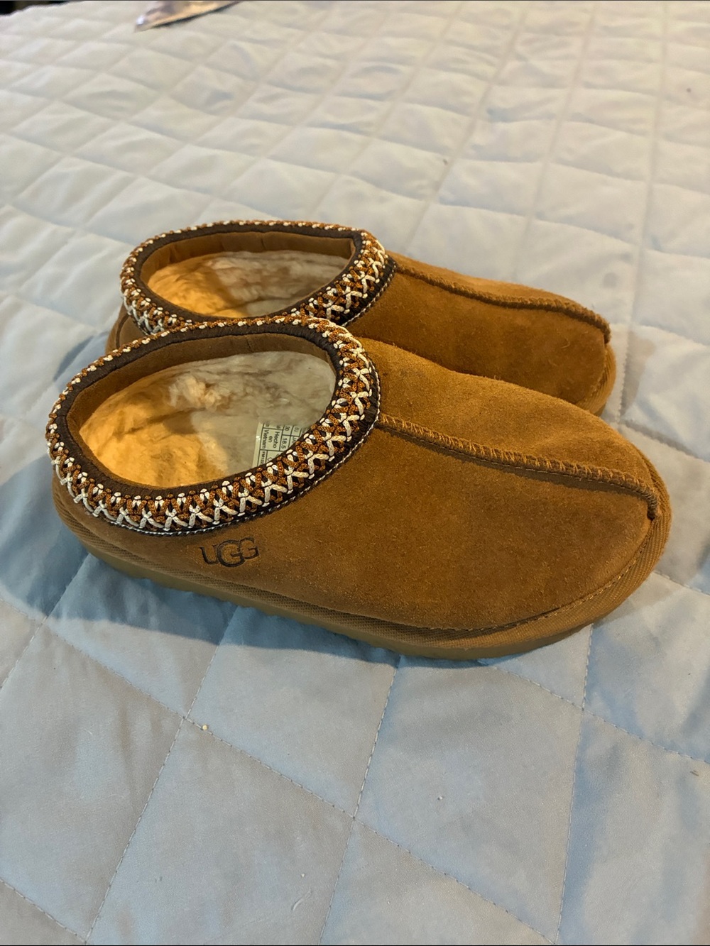 UGG Kids size 12 Slip-On Suede Shoes in Chestnut Brown